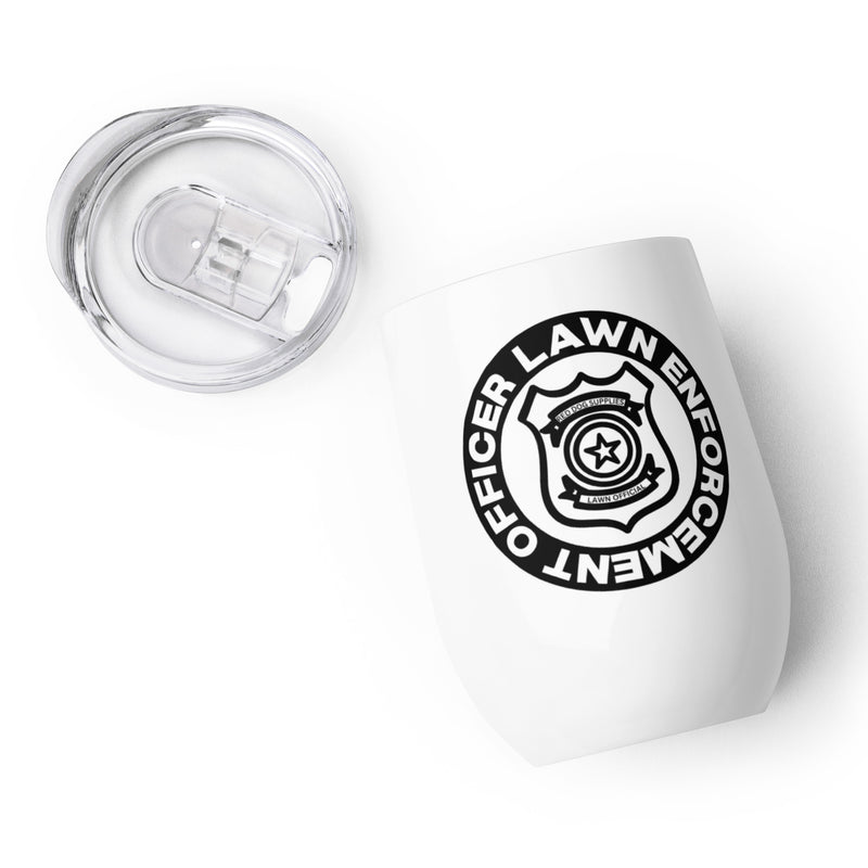 Lawn Enforcement Officer Wine Tumbler