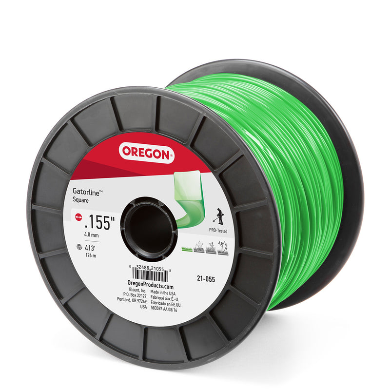 Oregon Trimmer Line - 21-055 - Green Gatorline - Square - .155" Gauge, 5 lb. Spool, 419 Feet