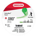 Oregon Trimmer Line - 21-380 - Green Gatorline - Round - .080" Gauge, 1 lb. Donut, 416 Feet