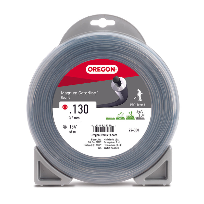 Oregon Trimmer Line - 22-330 - Magnum Gatorline - Round - .130" Gauge, 1 lb. Donut, 153 Feet