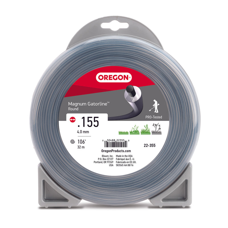 Oregon Trimmer Line - 22-355 - Magnum Gatorline - Round - .155" Gauge, 1 lb. Donut, 107 Feet