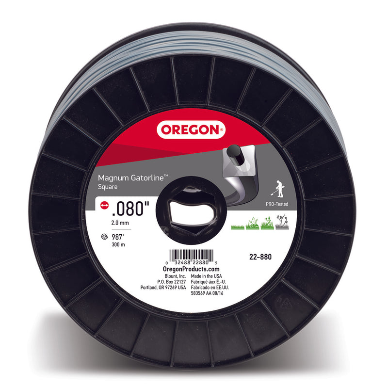 Oregon Trimmer Line - 22-880 - Magnum Gatorline - Square - .080" Gauge, 3 lb. Spool, 980 Feet