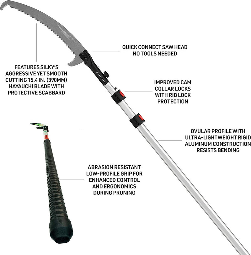 Notch - 3177-39 - Sentei 16' 3-Extension Pole Saw w/ 15.4" Silky Hayauchi Blade