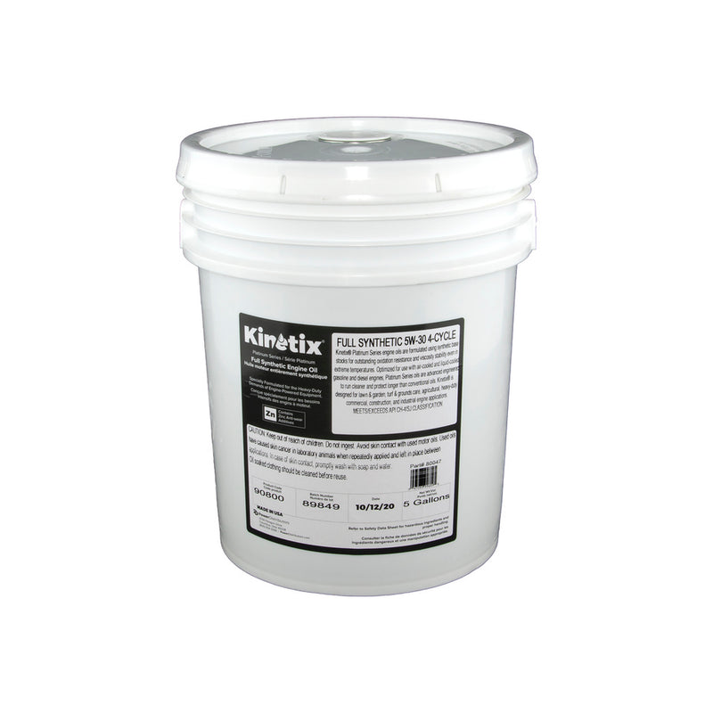 Kinetix - 80047 - Full Synthetic 5W-30 Small Engine Oil - 5 Gallon Pail