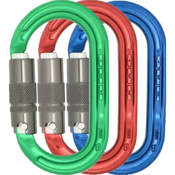 DMM - A327-P3 - Titanium/green Ultra-O Range 3 Pack Aluminum Carabiners