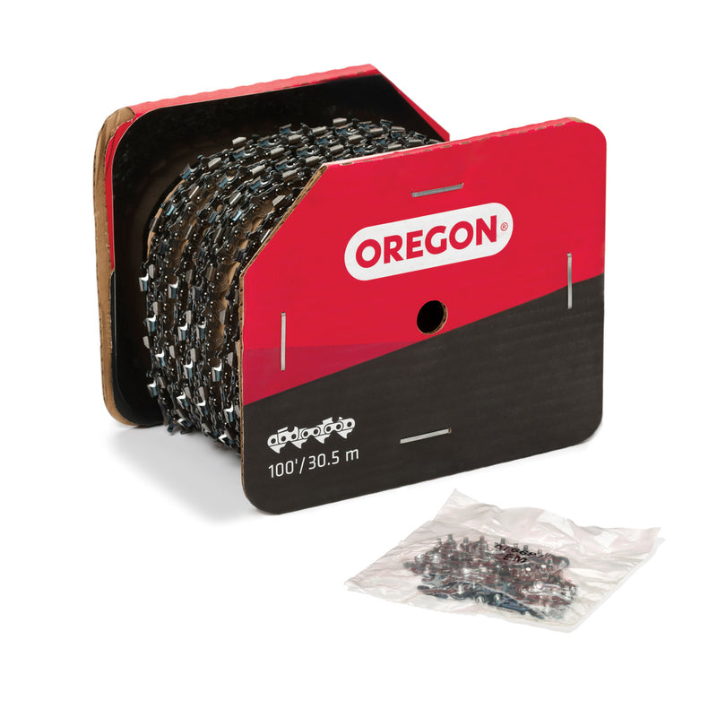 Oregon - 73DPX100U - 100' Reel Chainsaw Chain - 3/8" Pitch, .058" Gauge, Semi-Chisel for 35RM1 100R