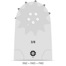 Oregon - 180RNDK095 - PowerCut Guide Bar, 18", 3/8" Pitch, .050" Gauge, 68 Drive Links